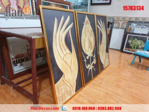 Tranh treo tường hiện đại 3D bộ 3 bức Bàn Tay Đức Phật 15783134